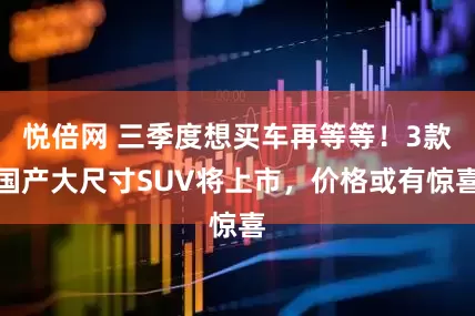悦倍网 三季度想买车再等等！3款国产大尺寸SUV将上市，价格或有惊喜