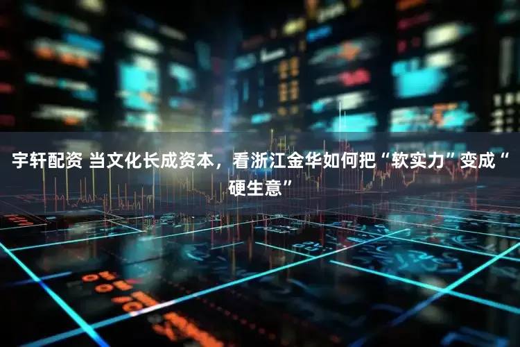 宇轩配资 当文化长成资本，看浙江金华如何把“软实力”变成“硬生意”